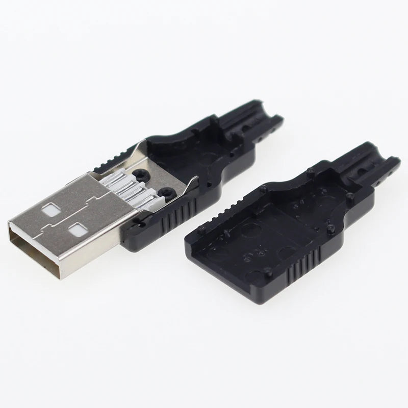 Custom IMC hot New (5pcs Male+5pcs Female) USB 4 Pin Plug Socket Connector With Black Plastic Cover Manufacturer