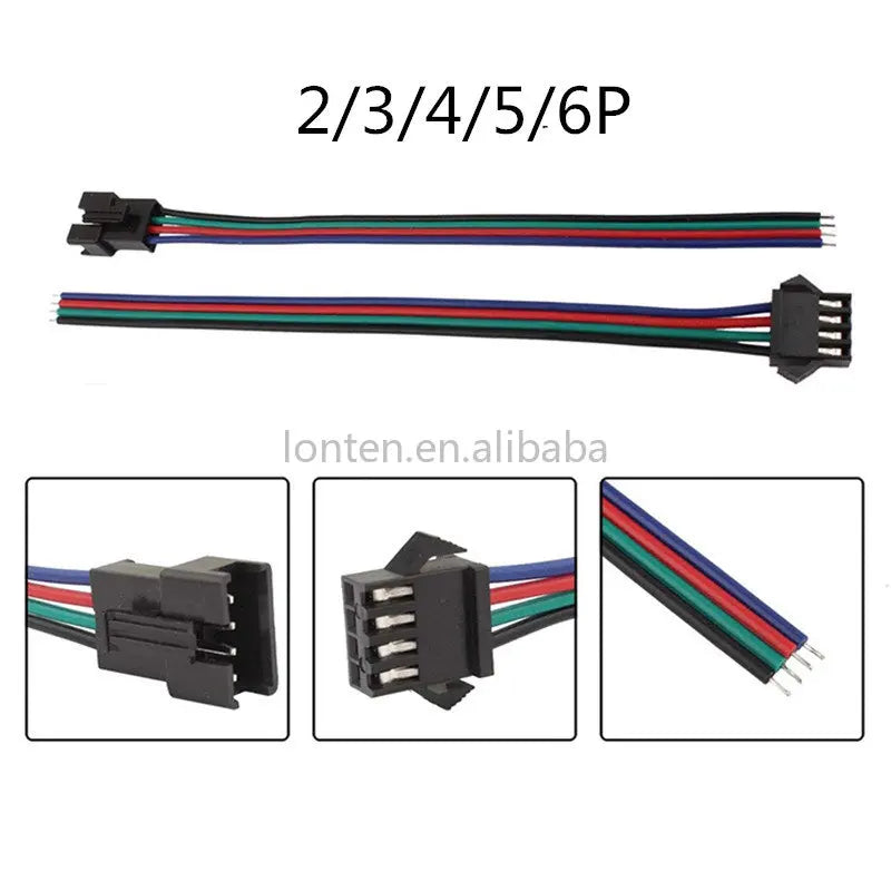 Custom 15cm JST SM2.54 2P 3P 4P 5P 6P Plug Socket Male to Female Wire Connector LED Strips Lamp Driver Connectors Quick Adapter Manufacturer