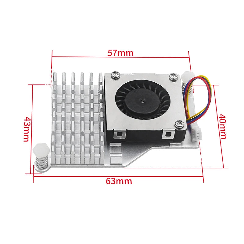 Raspberry Pi 5 Active Cooler Aluminum Heatsink PWM Speed Adjustable Fan Black/Silver/Blue Cooling Radiator