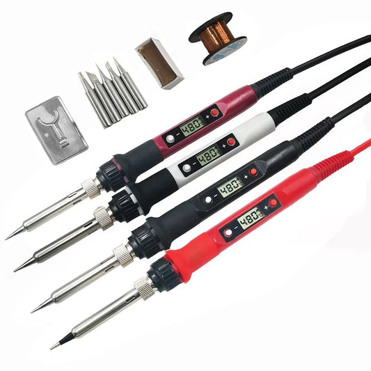 Custom 80W Digital Electric Soldering Iron Kit Set Temperature Adjustable 220V 110V Welding Tool Ceramic Heater Soldering Tips Rework Manufacturer