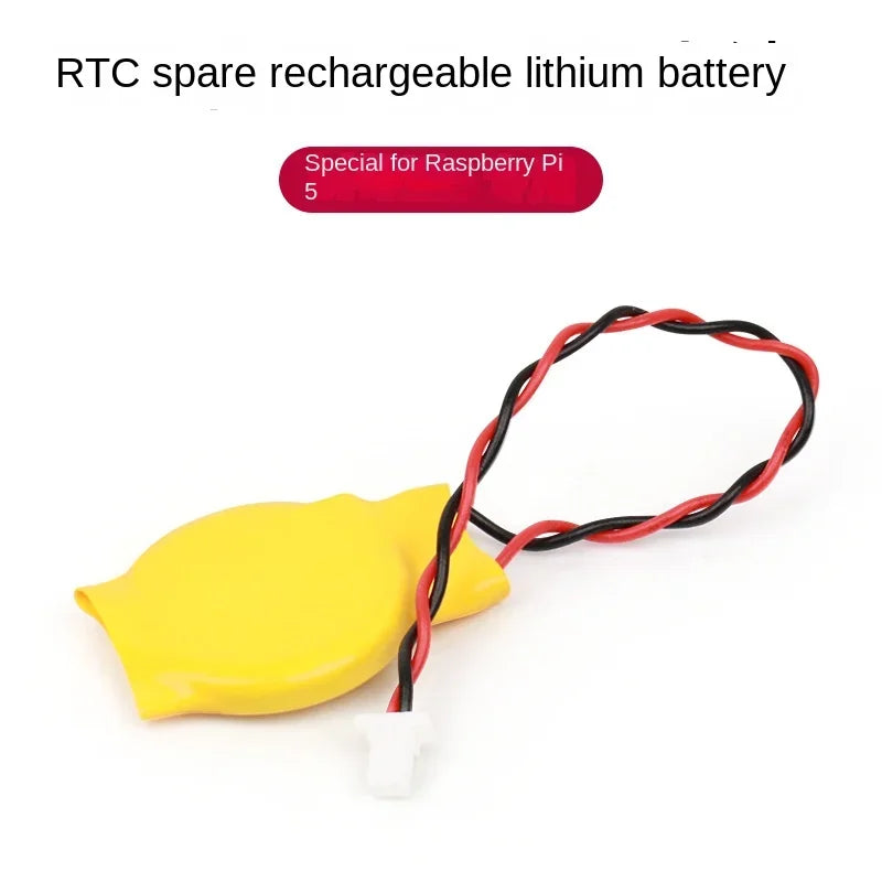 Raspberry Pi 5 RTC Battery Kit - Lithium, Rechargeable, 2Pin JST