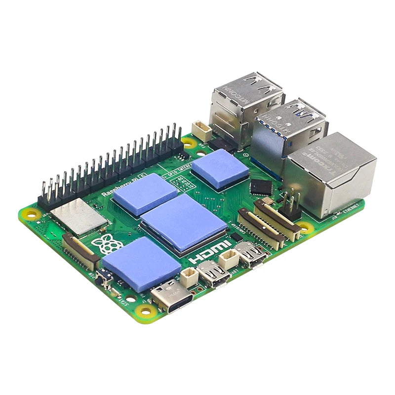 Upgraded CPU Active Cooler for Raspberry Pi 5 Aluminum Fin Design Larger Heat Dissipation Area JST PWM Fan Silicone Heatsink