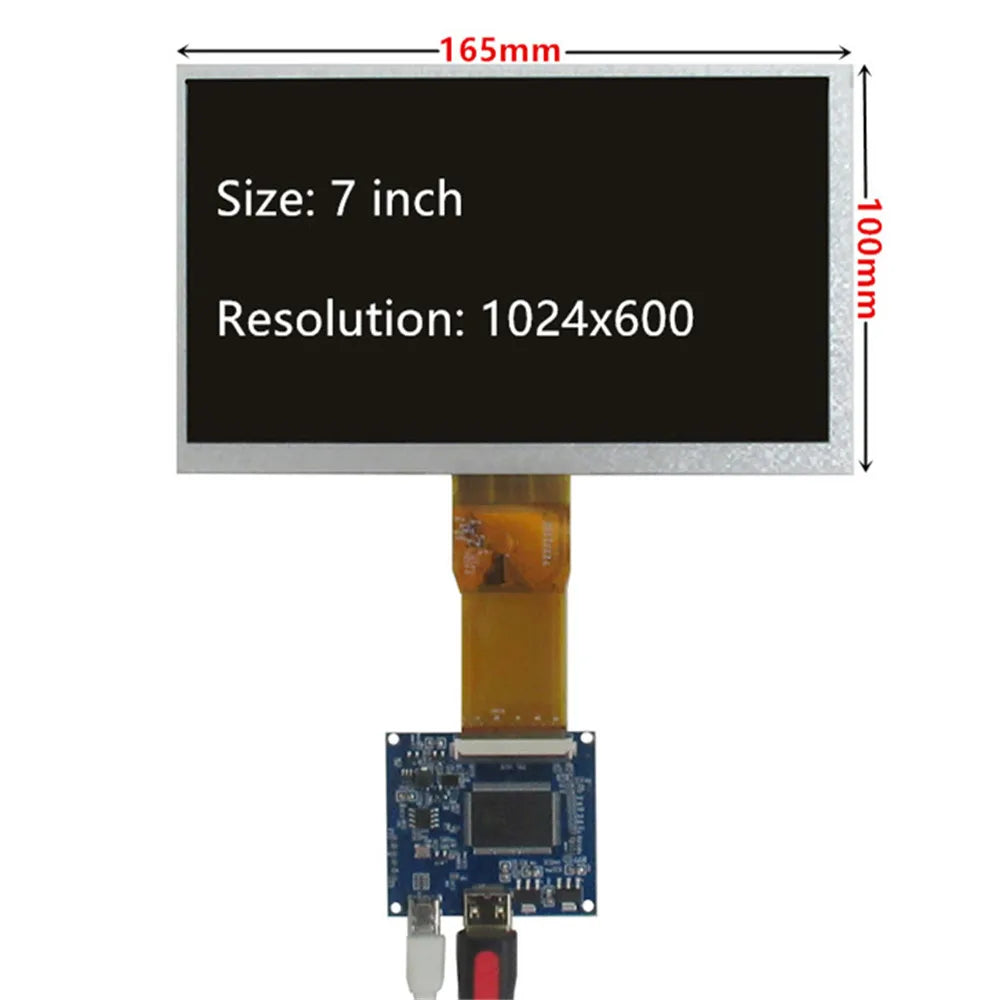 Custom 7 Inch 1024*600 Screen Display LCD Monitor Driver Control Board Mini HD-Compatible For Lattepanda,Raspberry Pi Banana Pi PC Manufacturer