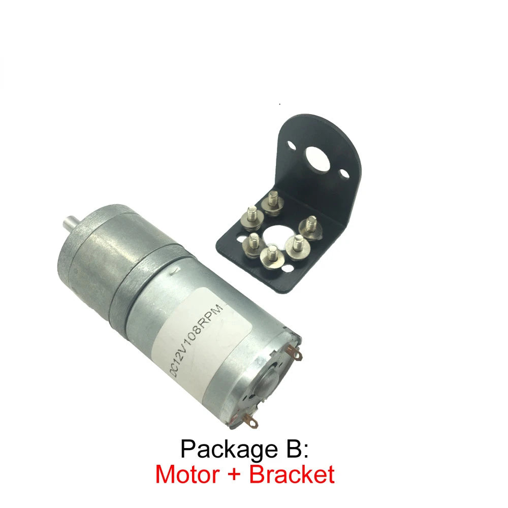 Custom Bringsmart DC Gear  Motor 6V 24V With Reversible Gearbox 7.5-1931RPM Electric Motor For Smart Part Car Mini Tools JGA25-370 Manufacturer