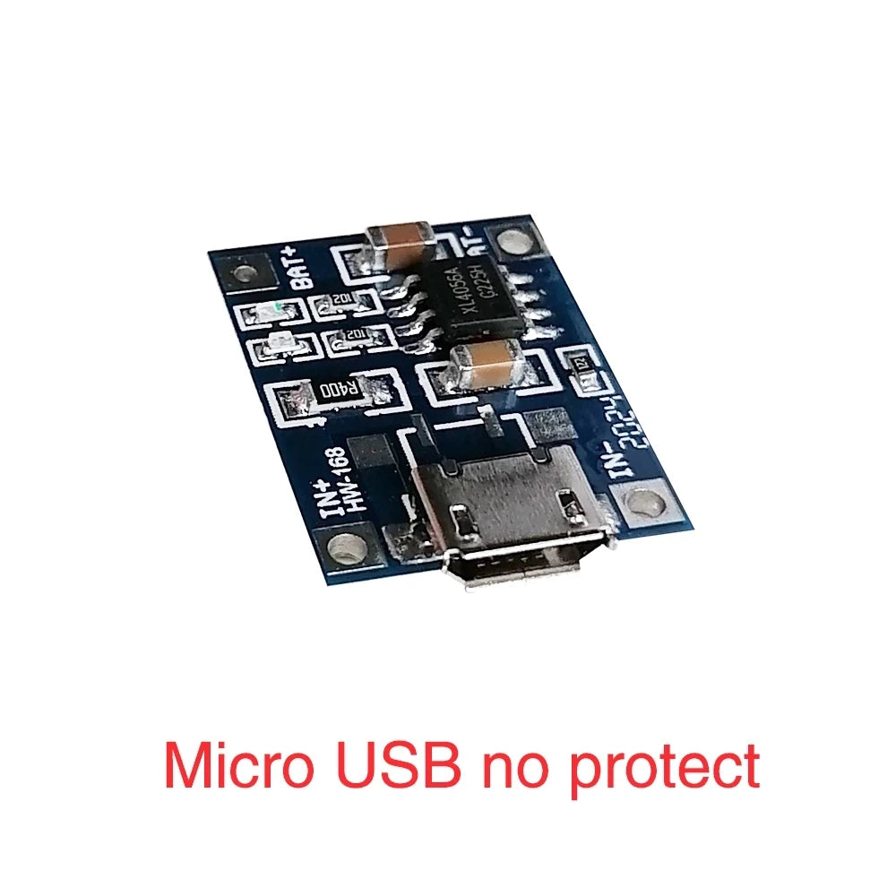 Custom Type-c/Micro/Mini USB 5V 1A 18650 TP4056 Lithium Battery Charger Module Charging Board With Protection Dual Functions 1A Li-ion Manufacturer