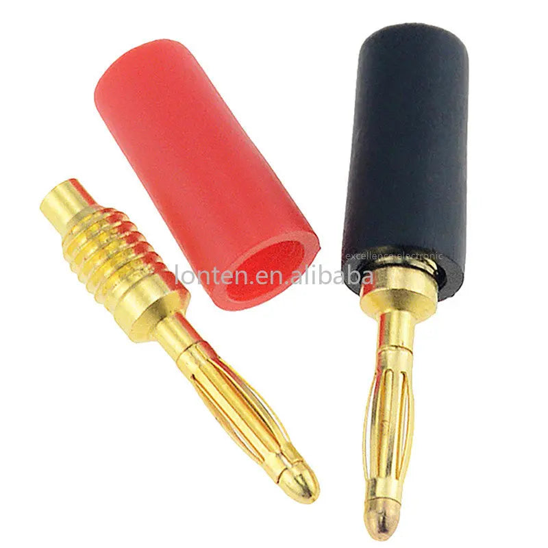Custom Custom 5pcs Gold plated 2mm Banana Plug Jack For Speaker Amplifier Test Probes Connector Manufacturer