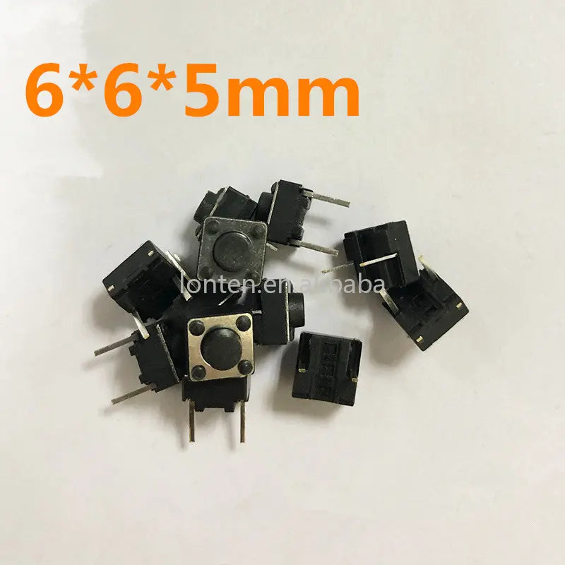 Custom 100PCS/Lot 6x6x5mm Micro Switch Tactile Push Button Switch 2 pins 6*6*5mm Key Switches Manufacturer