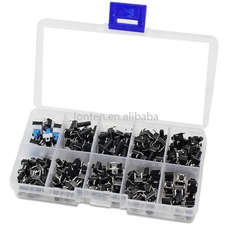 Custom 10 Values 180PCS Tactile Button Switch Mini Momentary push button switch Assortment Kit Manufacturer