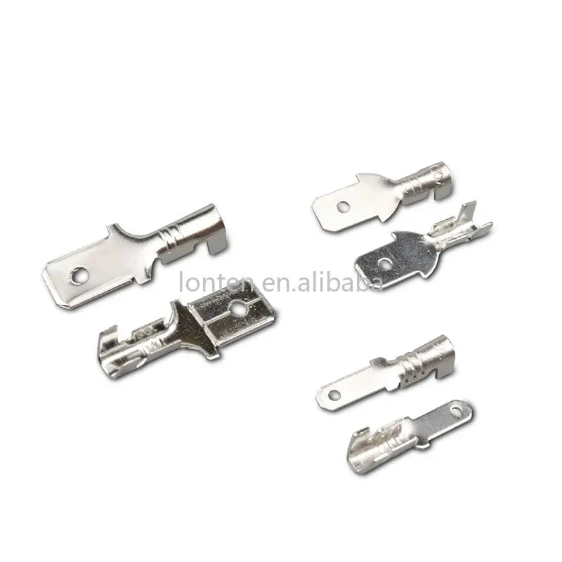 Custom 100pcs 2.8mm 4.8mm 6.3mm male Uninsulated Spade Crimp Connector Terminal Block Manufacturer