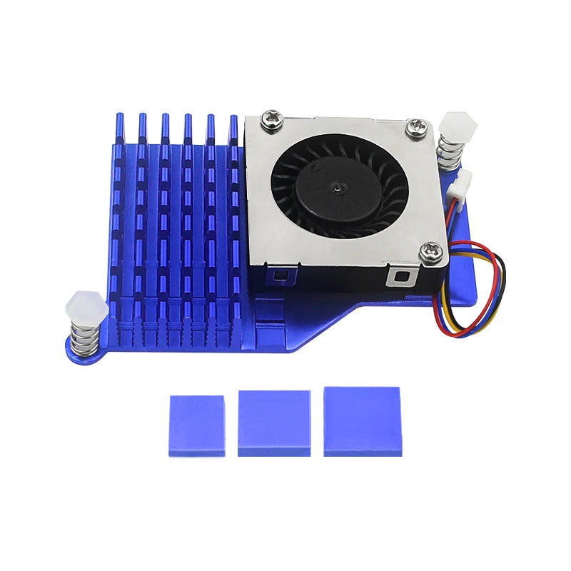 Raspberry Pi 5 Active Cooler Aluminum Heatsink PWM Speed Adjustable Fan Black/Silver/Blue Cooling Radiator