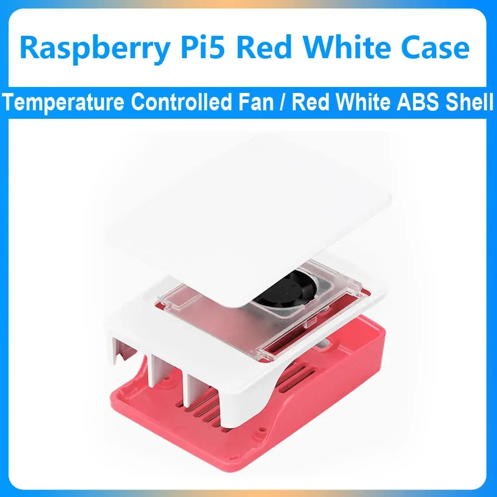 Raspberry Pi 5 ABS Case with Temperature Controlled PWM Fan Support Cluster Stacking for Raspberry Pi 5