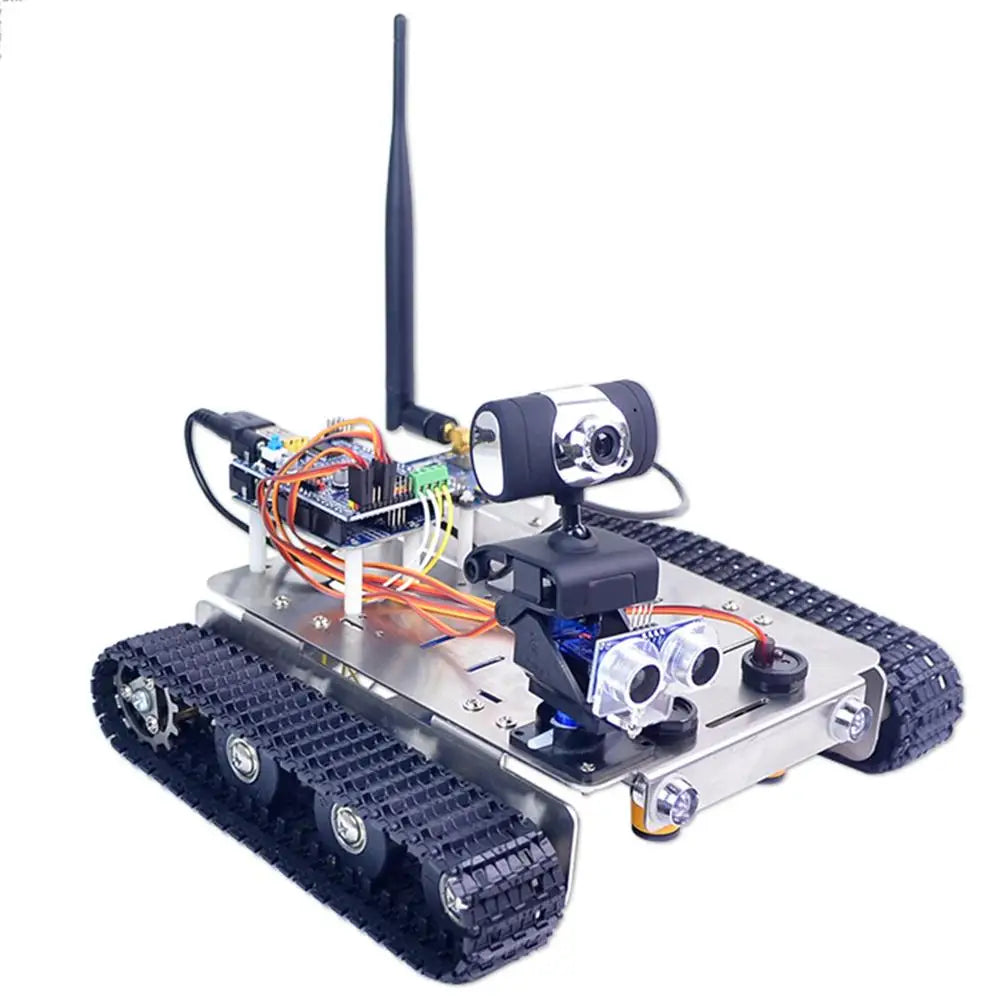 Custom DIY Wifi + wireless Programmable Robot Chassis Track Tank Steam Educational Car with Graphic XR BLOCK Linux Manufacturer