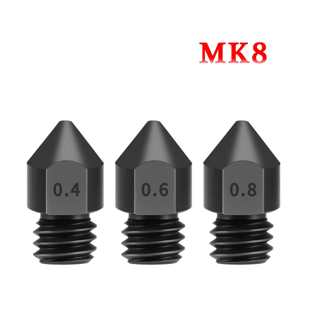 Custom 3D Printer Parts Reprap MK8 E3D Hardened Steel Nozzle 1.75mm 0.2/0.3/0.4/0.5/0.6/0.8mm For Ender 3 CR10  Ender 3 PRO  3D Printer Manufacturer