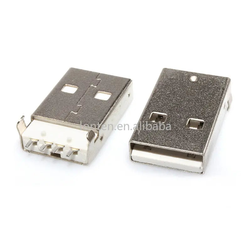 Custom 10Pcs/lot USB 2.0 Male A Type USB PCB Connector Plug 180 degree SMT SMD Male USB Connectors Manufacturer