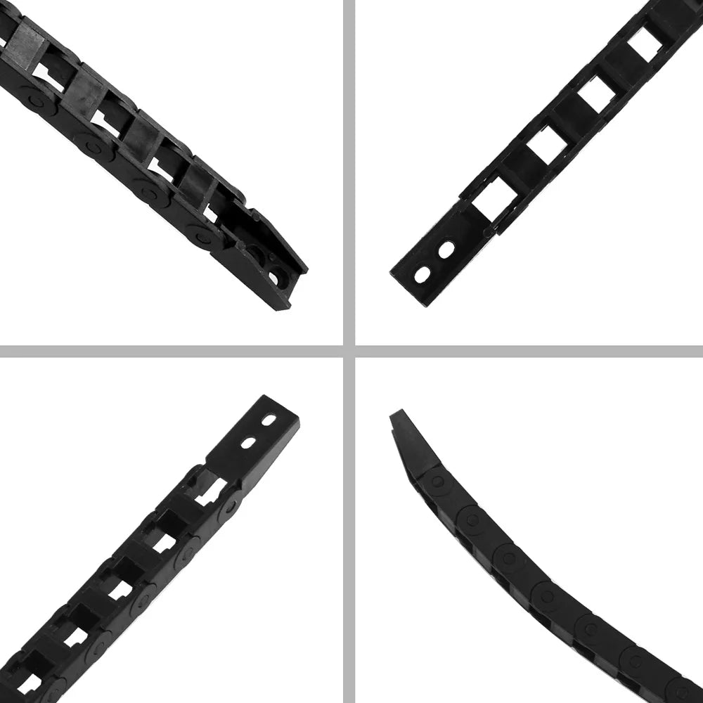 Custom Open Cable Drag 7x7 10x10 10x15 10x20 10x30 10x40 1M Chain Wire Carrier With End Connectors For CNC 3D Printer Engraving Machine Manufacturer