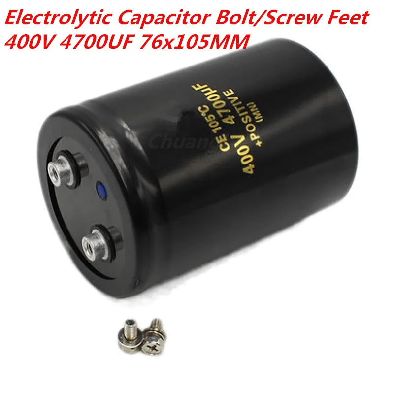 Custom 1/PCS 400V4700UF 76*105MM 4700UF 400V Bolt/Screw Foot Audio Filter Electrolytic Capacitor 105C Manufacturer