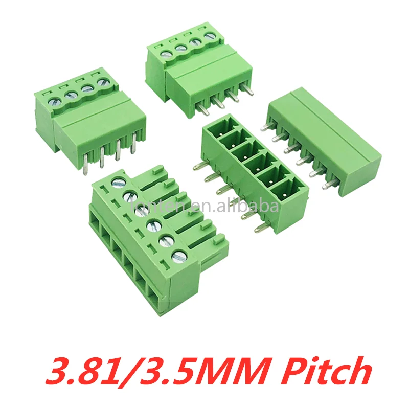 Custom 10PCS 15EDG 3.81MM 3.5MM KF2EDG PCB Screw Terminal Block Connector PLUG PIN HEADER SOCKET 2/3/4/5/6/7/8P Manufacturer
