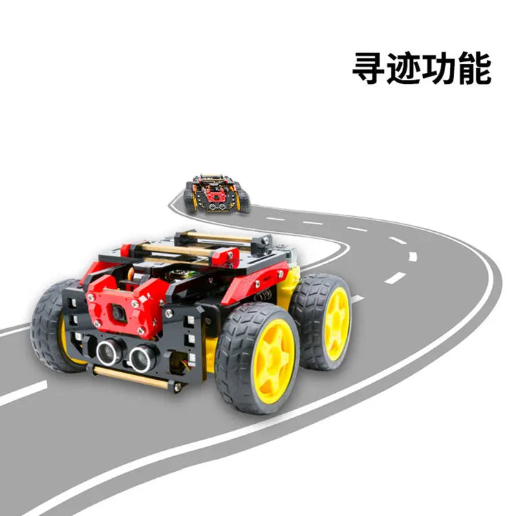 Custom 4WD robot Steam Raspberry PI four-wheel car obstacle avoidance tracking real-time picture robot scene Manufacturer