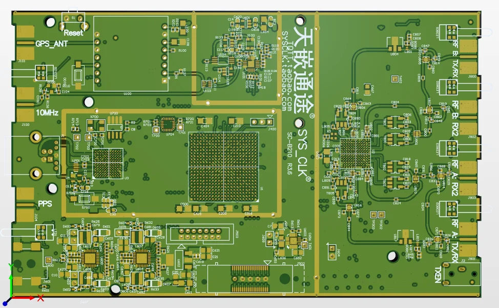 Custom PCBA Fully compatible USRP B210 70M-6GHZ software radio development platform tutorial technical support Manufacturer