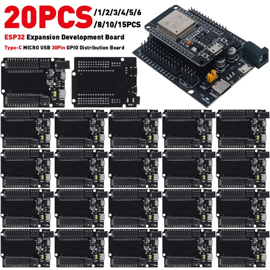 Custom 1-20PCS ESP32 Development Board TYPE-C CH340C WiFi+BT Ultra-Low Power Dual Core 30Pin ESP-WROOM-32 Expansion Board Manufacturer