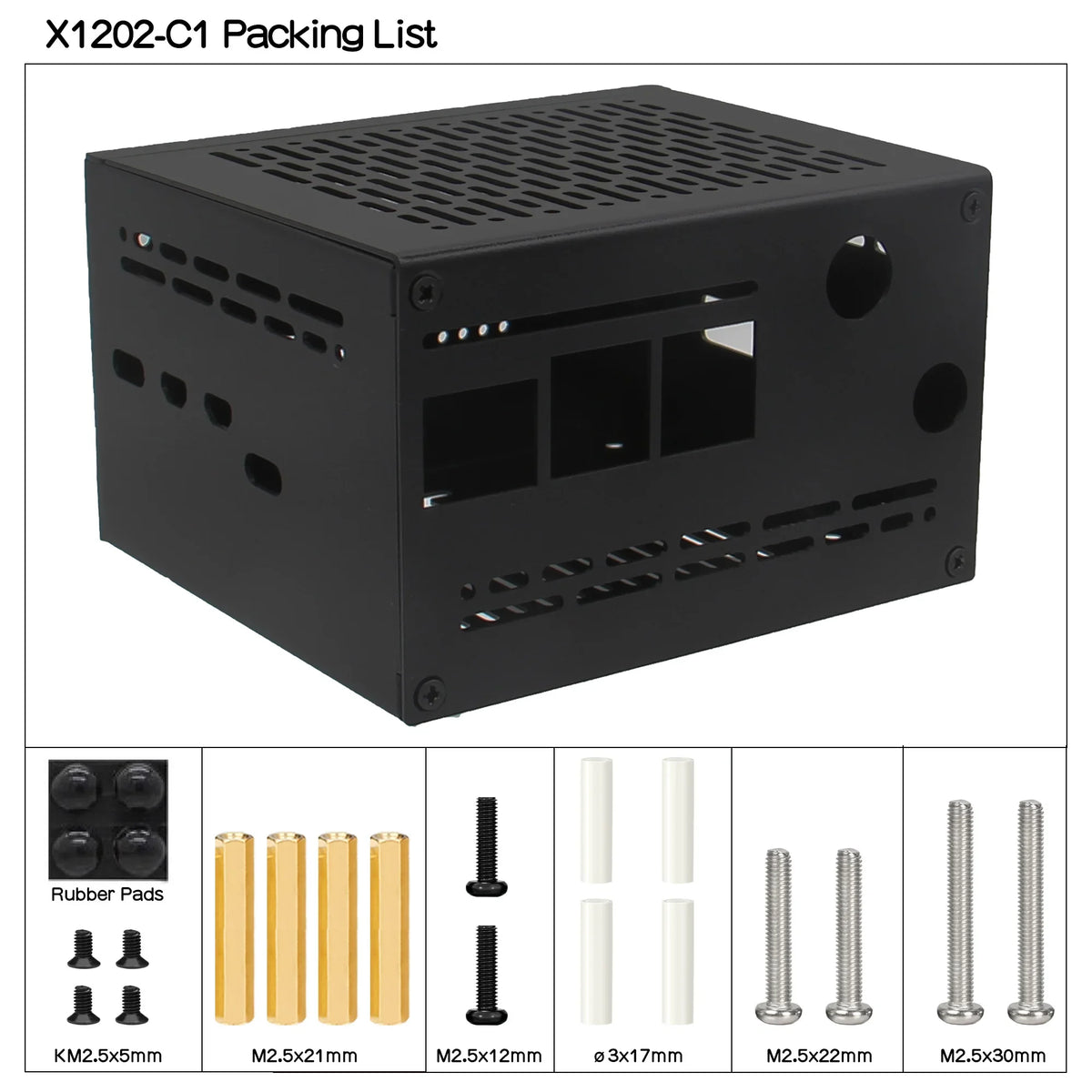 X1202-C1 Metal Case for Raspberry Pi 5 & X1202 UPS Board