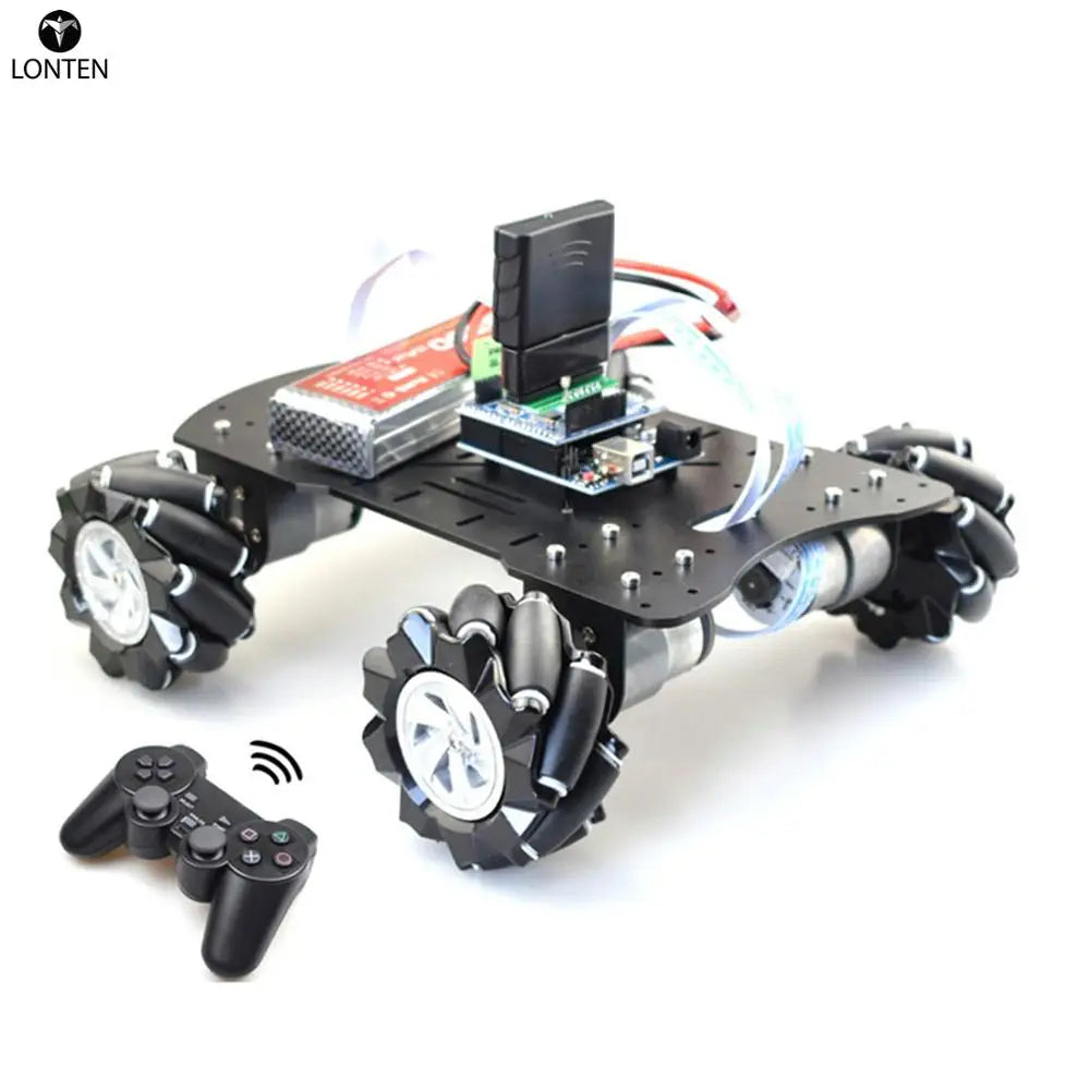 Custom Lonten 80mm Mecanum Acrylic Platform Omni-Directional Mecanum Wheel Robot Car with for arduinos MEGA or with STM32 Electronic Co Manufacturer