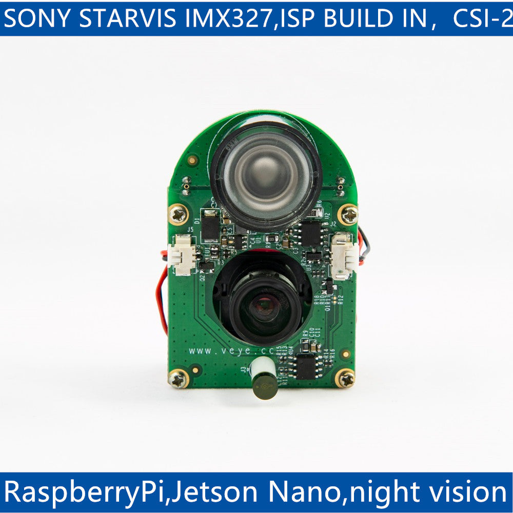 VEYE-MIPI-327E infrared Night Vision for Raspberry Pi 4/3B+/3 ,IMX327 MIPI CSI-2 2MP ISP Camera Module power supply pcba board customize