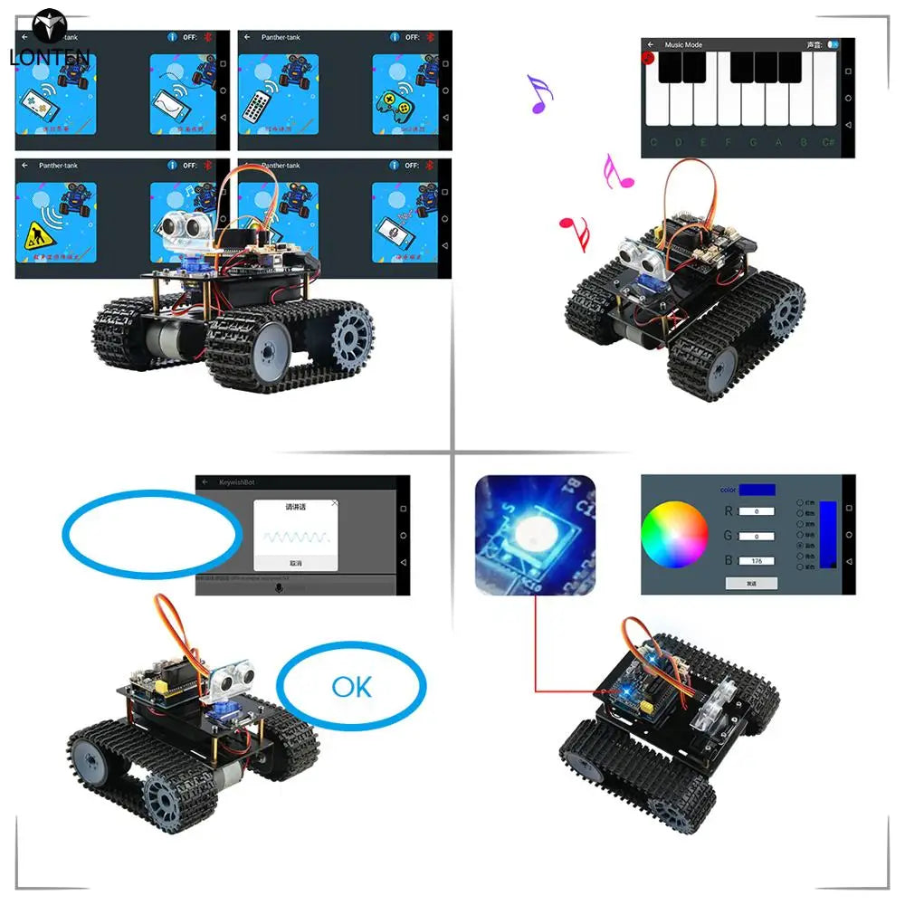 Custom Lonten DIY Obstacle ance Smart Programmable Robot Tank Educational Learning Kit for arduinos for UNO Manufacturer