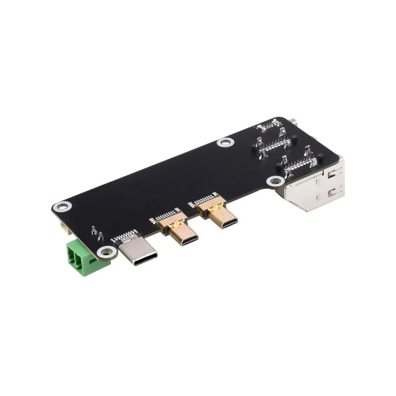 Custom Micro HD-compatible to HD-c Multifunctional Adapter for Raspberry Pi 5 / 4B  Two Power Supply Methods Dual 4K Output