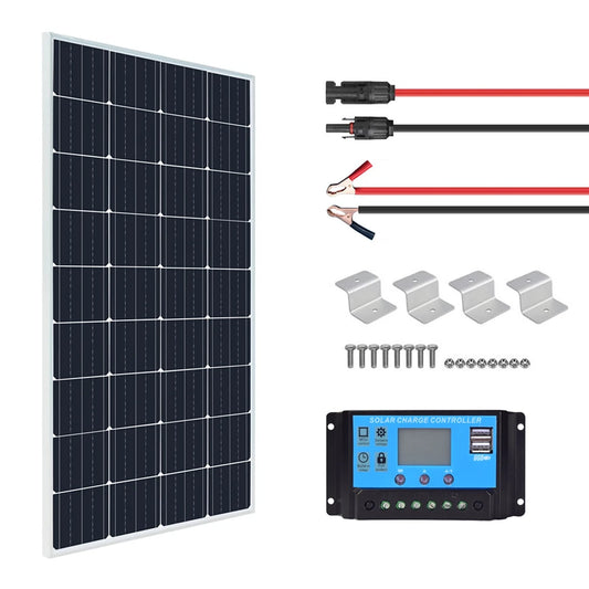 Custom Rigid Solar Panel 150W Kit Solid Tempered Glass PV Panels For 12V/24V Battery Charger RVs Boat Roof Home Off-grid System Manufacturer