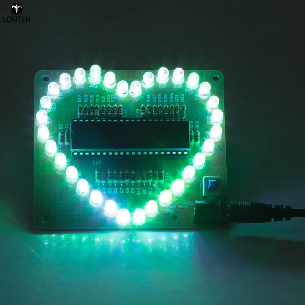 Custom Lonten 32 Beads Heart-shaped Water LED Lamp Electronic Kit with Shell Learning & Education Science tOYS Manufacturer