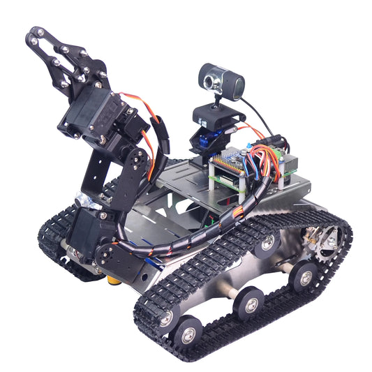 Custom Custom Hot sale DIY educational robot wireless WIFI smart tank robot car with raspberry pi 4B Battery style tank robot car Manufacturer