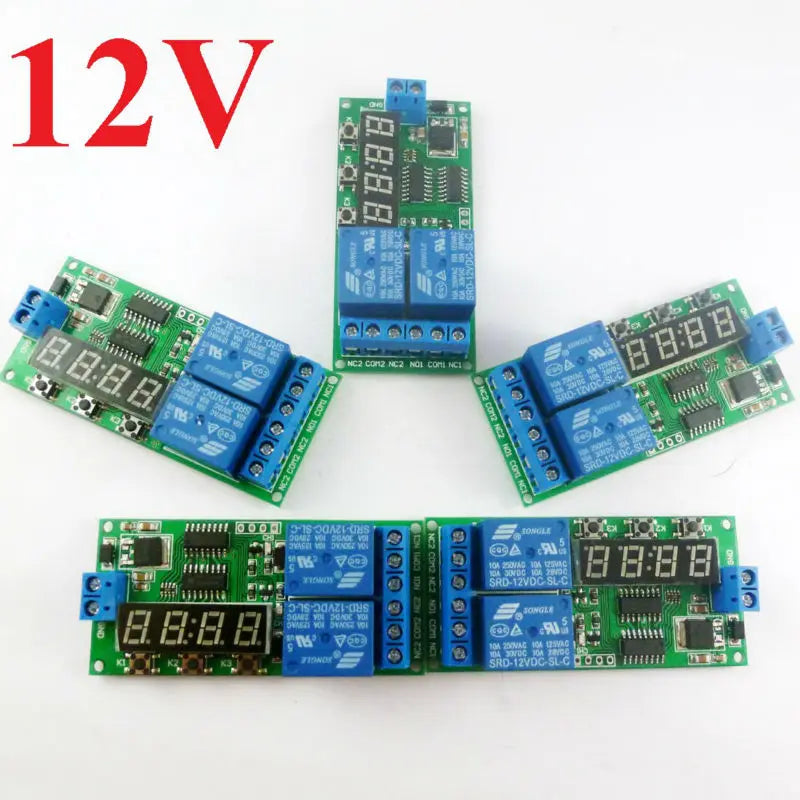 Custom OEM KC22B02_12V*5 5pcs KC22B02 DC 12V Power on Delay Relay Cycle Timer Switch Board 1-9999s for Motor Reversible Motorcycle Manufacturer