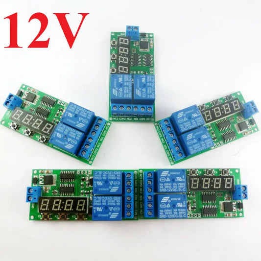 Custom OEM KC22B02_12V*5 5pcs KC22B02 DC 12V Power on Delay Relay Cycle Timer Switch Board 1-9999s for Motor Reversible Motorcycle Manufacturer