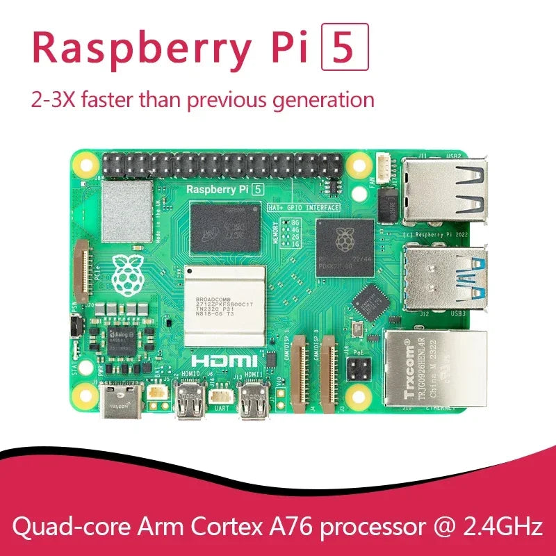 Official Original Raspberry Pi 5 Cortex-A76 Linux 2GB 4GB 8GB  Board Python Programlama PCIe Gigabit Ethernet USB3.0 Custom