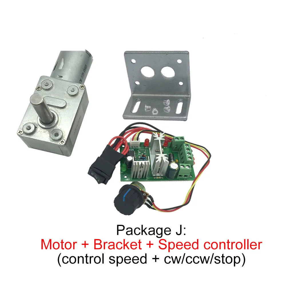Custom 12V Volt DC Worm Gear Reducer Motors 3V6V9V12V24V DC 8MMD7 Shaft Length 25MM Reversed High Torque Reduction Self-Lock JGY370 Manufacturer