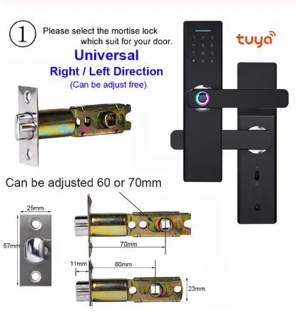 Custom Wifi Electronic Door Smart  Lock With Tuya APP Remotely  Biometric Fingerprint  Smart Card Password tuya smart lock Manufacturer