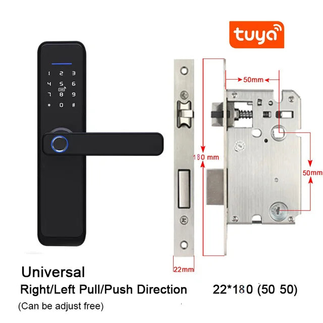 Custom Hot Waterproof Tuya APP smart lock Fingerprint door lock WiFi Smart door lock RFID Card Electronic Digital Security password loc Manufacturer