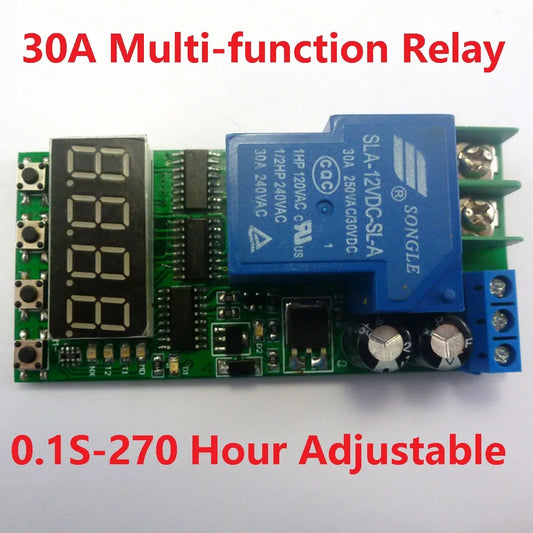 Custom OEM IO23C01_12V DC 12V 30A Multifunction Timer Delay Relay Module High Power On/Off Adjustable for PLC Motor LED Car Manufacturer