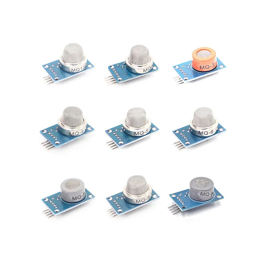 Custom 9pcs/lot Gas Sensor MQ-2 MQ-3 MQ-4 MQ-5 MQ-6 MQ-7 MQ-8 MQ-9 MQ-135 Sensor kit Module Manufacturer