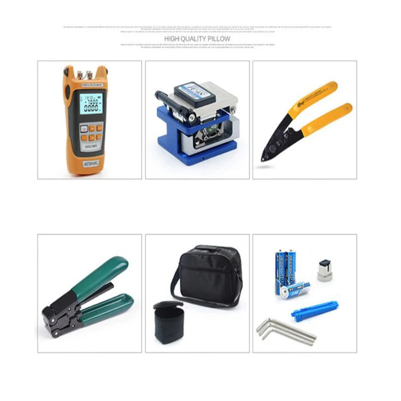 Custom FTTH Fiber Optic Tool Kit with FC-6S Fiber Cleaver and Optical Power Meter 5MW Visual Fault Locator machine Wire stripper CFS-2 Manufacturer