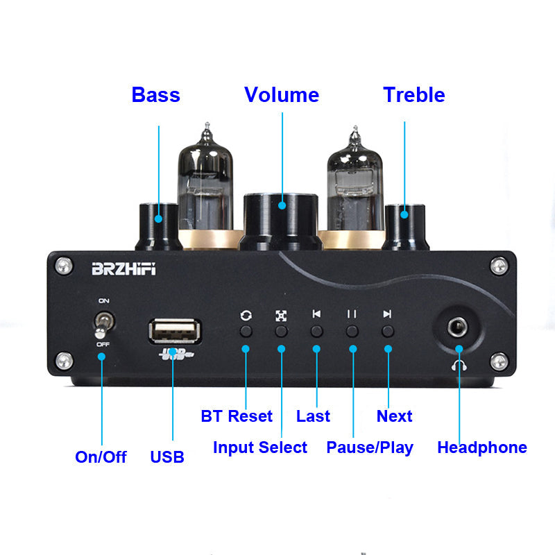 6J5 Vacuum NE5532 Tube Preamp Headphone Amplifier HiFi Stereo Preamplifier APTX ES9023 Home Theater Pre AMP pcb assembly