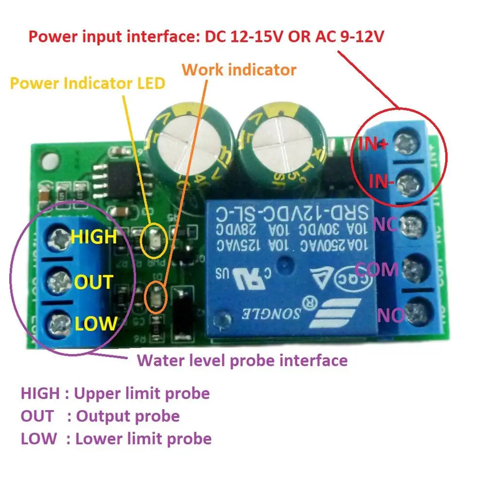 Custom OEM 12V Water Level Automatic Controller Liquid Sensor Switch Solenoid valve Motor Pump automatic control Relay Board Manufacturer