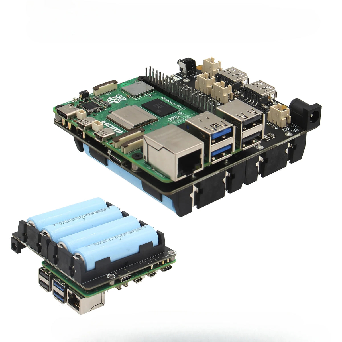 Custom  X1202 UPS & Power Management Board with 4 cell 18650 battery holder for Raspberry Pi 5