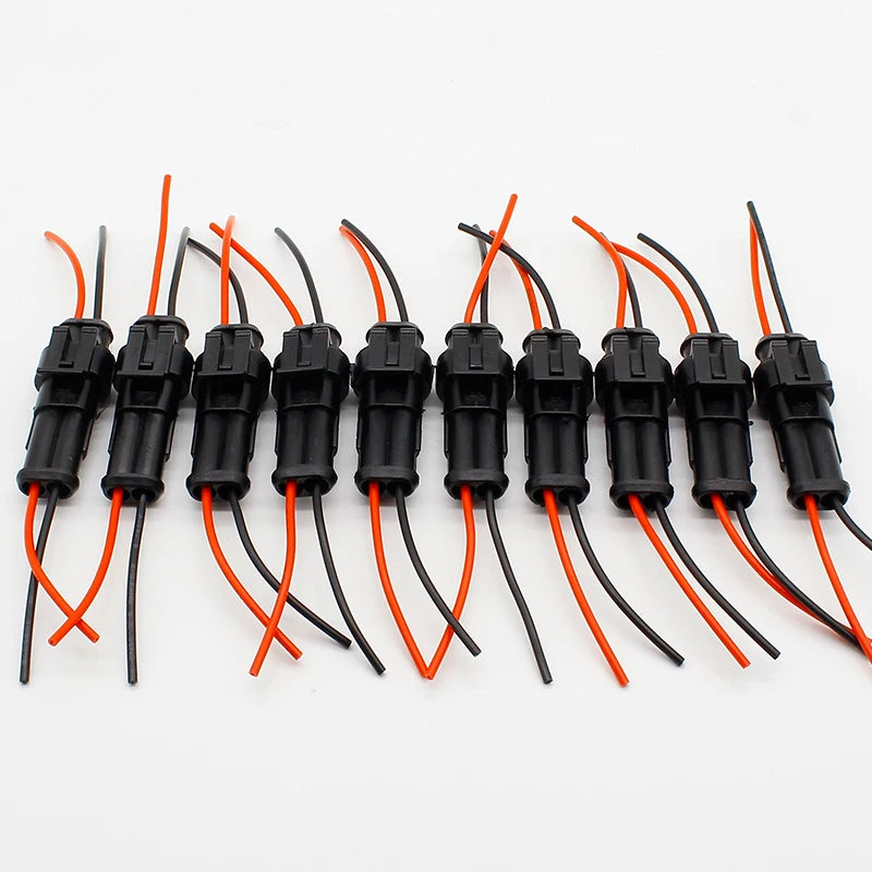 Custom 2 Pin Way Waterproof Electrical Connector Adapter Plug W/Wire AWG for Car Vehicle Motorcycles Manufacturer