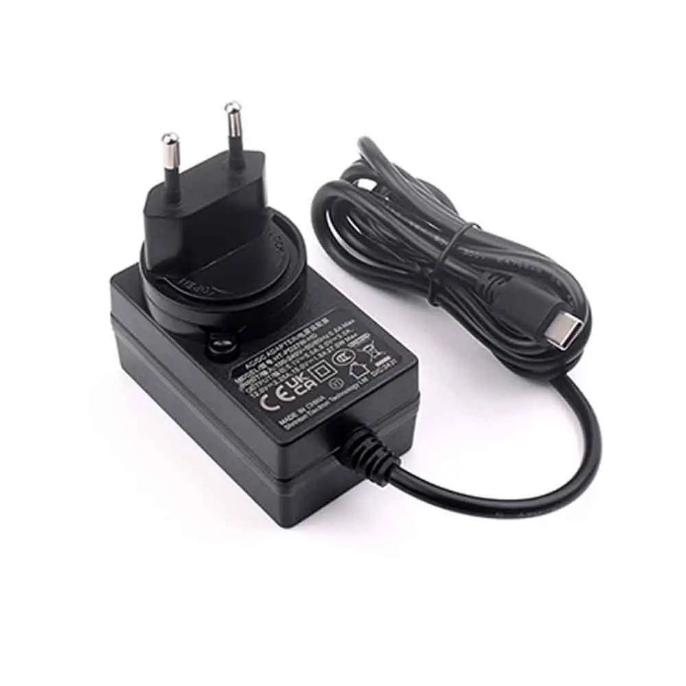 Geekdiytime Raspberry Pi 5 Power Supply PD 27W 5.1V 5A USB Type-C Power Adapter EU/US/UK Plug Black for RPI 5