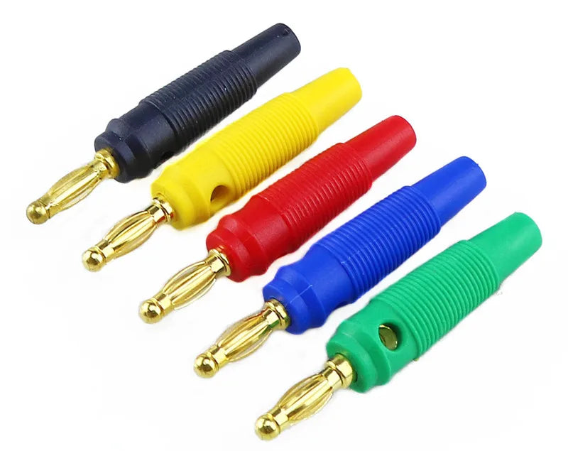 Custom Custom 5pcs 4mm Plugs Gold Plated Musical Speaker Cable Wire Pin Banana Plug Connectors 5 color Manufacturer