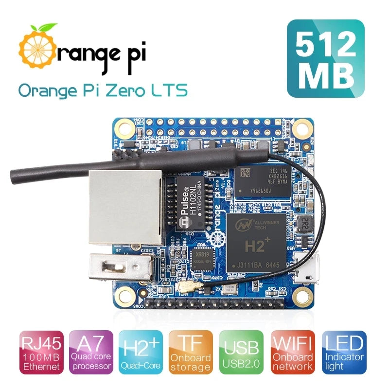 Custom Orange Pi Zero LTS 512MB+Protective White Case ,H2+ Quad Core Open-Source Mini Single Board Set Manufacturer