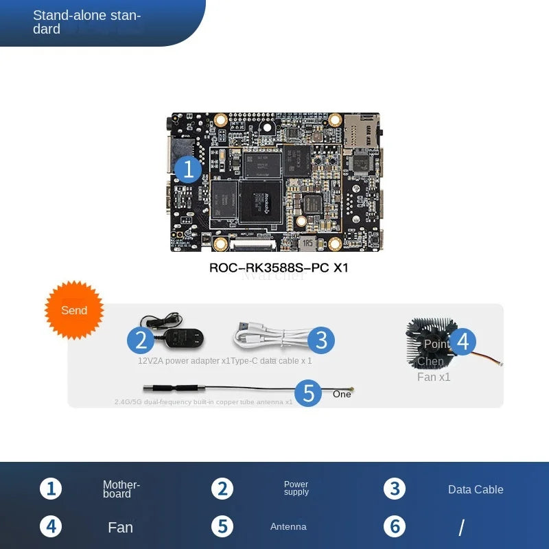 Custom rk3588s development board ROC-RK3588S-PC motherboard Android 12 core board 8K/4K/NPU Manufacturer