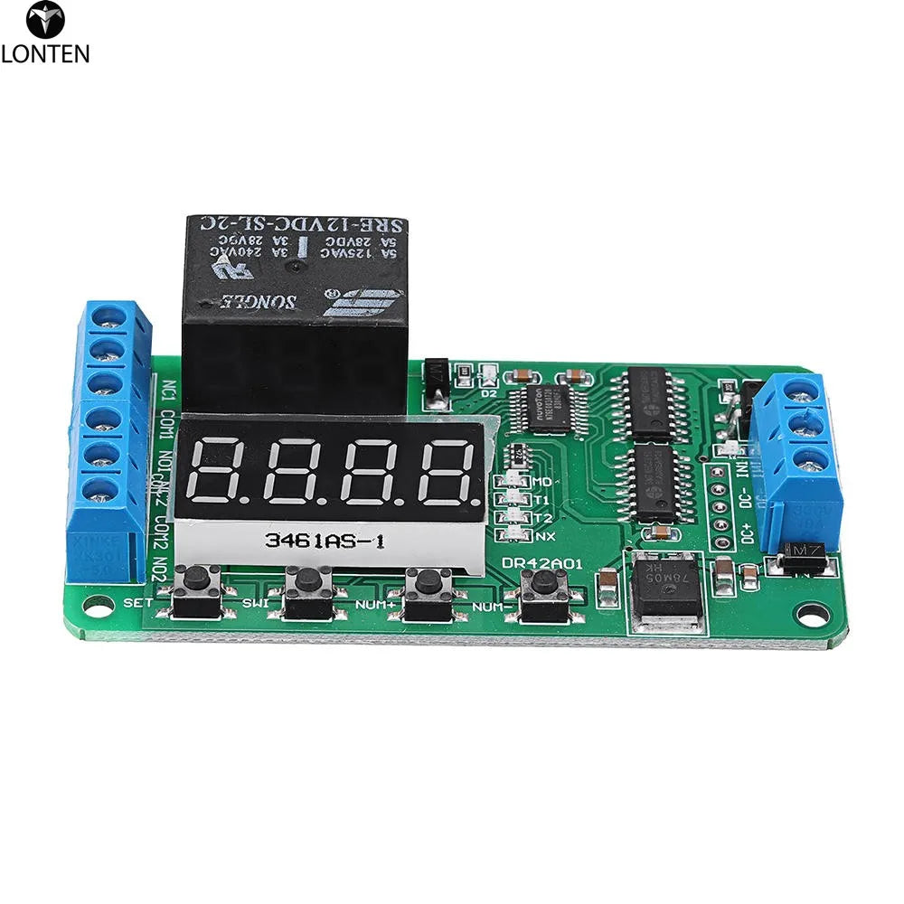 Custom Lonten Dual Channel 12V 5A Digital Tube DPDT Multi-function Time Delay Relay Timer Switch Module Manufacturer